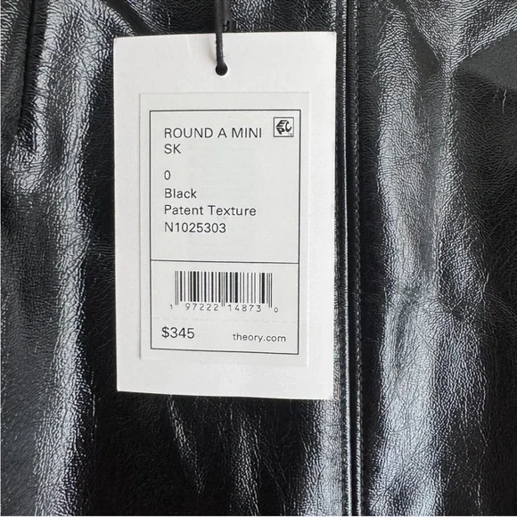 Theory “Round A” Patent Mini Skirt | Size 0 | NWT - Picture 5 of 6
